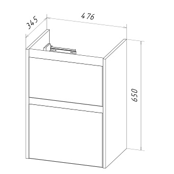 Тумба под раковину напольная LEMARK Combi LM03C50T-dub 35х47,6х65см