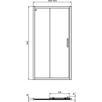 Душевая дверь IDEAL STANDARD CONNECT 2 K9274V3 195х105см стекло прозрачное