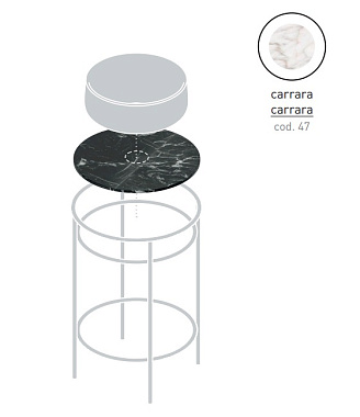 Столешница ArtCeram Vogue TFA011 47 Мрамор 44х44см carrara