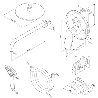 Душевая система AM-PM X-Joy FB85A1RH02 чёрный