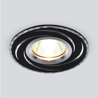 Светильник точечный встраиваемый Elektrostandard a031341 2002 BK/SL 50Вт G5.3