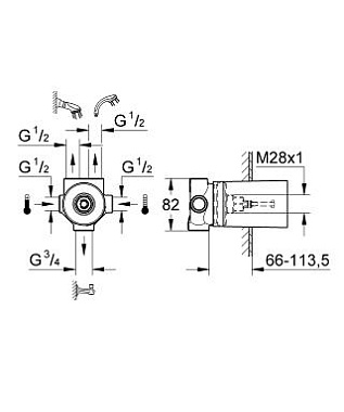 Внутренняя часть смесителя GROHE 29033000