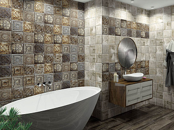 Настенная плитка MAINZU Tin-Tile PT02873 Rusty Nero 20х20см 1кв.м. матовая