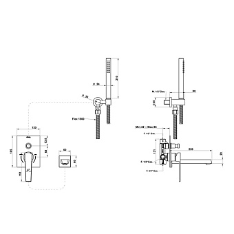 Смеситель для ванны Bongio Stelth 01530OR0D золотой