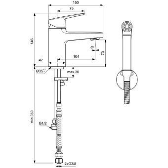 Смеситель для раковины IDEAL STANDARD CERAPLAN BD231AA chrome