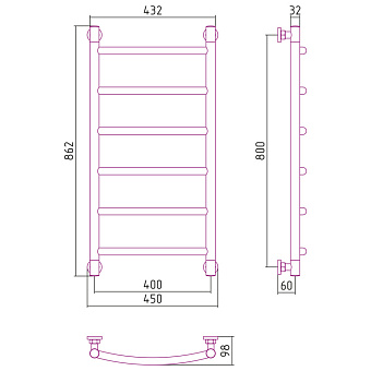 Полотенцесушитель СУНЕРЖА Галант+ 30-0200-8040 белый матовый