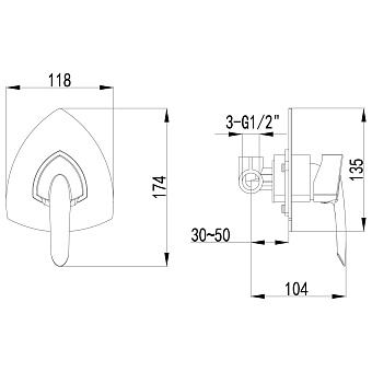 Смеситель для душа LEMARK Mars LM3523C хром
