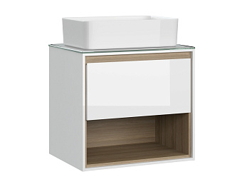 Тумба под раковину подвесная CERSANIT LOUNA SP-SZ-LOU60-BL/Wh 49х60х54,6см