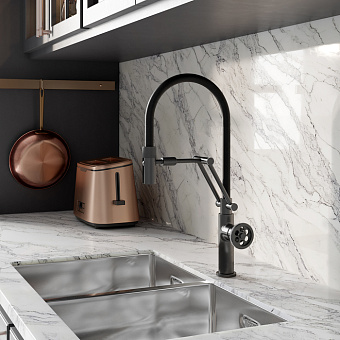 Смеситель для кухни IDDIS Grange GRAGMFLi05 поворотный излив графитовый