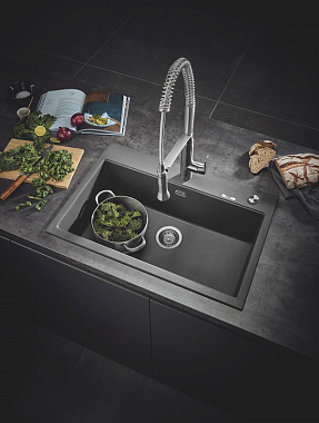 Мойка кухонная GROHE K700 31652AT0 78х51см серый