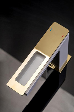 Смеситель для раковины Boheme Q 141-WG белый/золотой