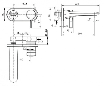 Смеситель для раковины IDEAL STANDARD MELANGE A5591AA хром