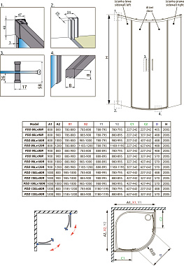 Комплект боковых стенок для душевого угла RADAWAY Idea 387154-01-01 200,5х120см стекло прозрачное