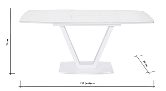 Кухонный стол раскладной AERO 80х130х76см закаленное стекло/сталь White Glass