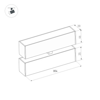 Магнитный трековый светильник Arlight Mag-Flat-Fold-25 034241 24Вт LED чёрный
