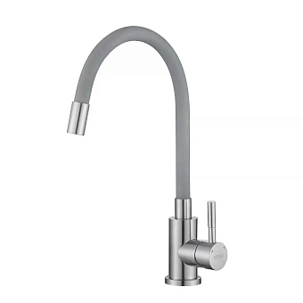 Смеситель для кухни ESKO Snake K44 G гибкий излив матовый никель