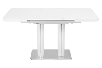 Кухонный стол раскладной AERO 70х110х76см закаленное стекло/дерево/сталь White