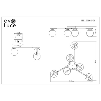 Светильник потолочный Evoluce LITERNO SLE106902-06 240Вт E14