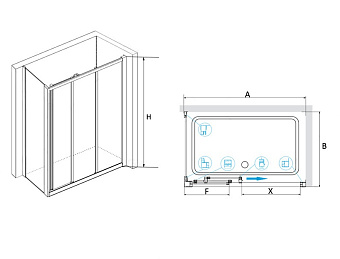 Угловое ограждение RGW Classic CL-30 185х100см стекло прозрачное