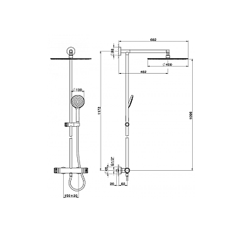 Душевая система Huber Chronos CRC7801021 хром
