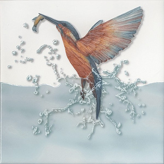 Декор KERAMA MARAZZI Чудо-озеро VT\A473\5009 белый/голубой/оранжевый 20х20см 0,04кв.м.