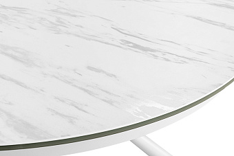 Кухонный стол раскладной AERO 120х120х76см закаленное стекло/керамика/сталь Mrb Pl