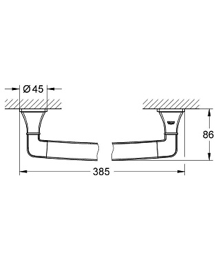 Поручень для ванной GROHE Grandera 40633IG0 8,6см золото/хром