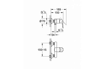 Смеситель для душа GROHE BauEdge 23333000 хром