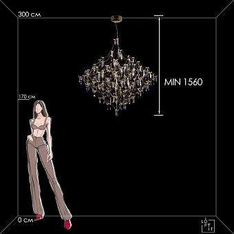 Люстра подвесная Loft It Mira 10259/1200 Gold Asfour 135Вт 1 лампочек LED