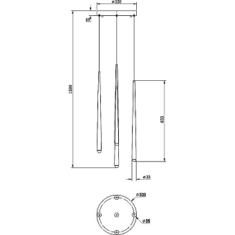 Светильник подвесной Maytoni Cascade MOD132PL-L28BK2 150Вт LED