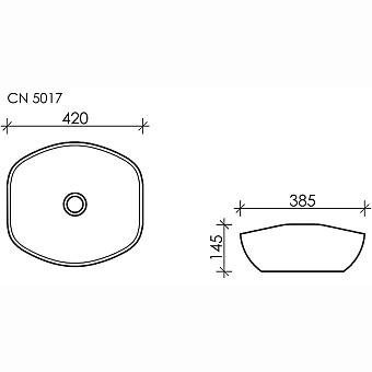 Раковина накладная Ceramica Nova ELEMENT CN5017 42х38,5см