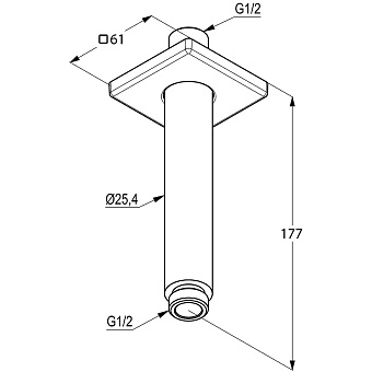Держатель для верхнего душа KLUDI 6653591-00 белый/хром