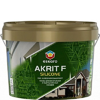 Краска для минеральных поверхностей фасадная Eskaro Akrit F Silicone Белый основа A 2,7л
