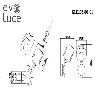 Бра Evoluce BESANO SLE205301-01 40Вт E14