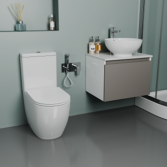 Унитаз напольный D&K DT1397016 безободковый с микролифтом
