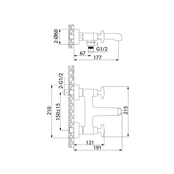 Смеситель для ванны IDDIS Acros ACRSB02i02WA хром