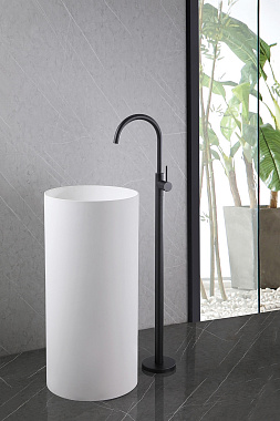 Смеситель для раковины Abber Wasser Kreis AF8141B чёрный матовый