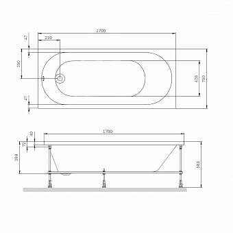 Ванна акриловая AM-PM X-Joy W94A-170-070W-A1 170х70см пристенная