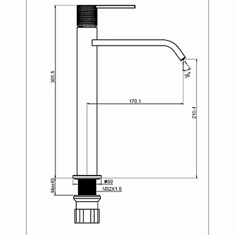 Смеситель для раковины Maxonor PL1184-6 золотой