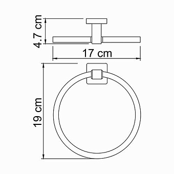 Полотенцедержатель WASSERKRAFT Lippe K-6500 K-6560 хром 17см