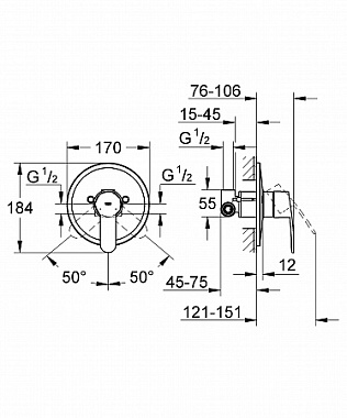 Смеситель для душа GROHE Eurostyle Cosmopolitan 33635002 хром