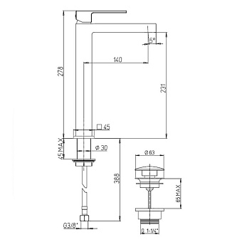 Смеситель для раковины Paini Dax 84PZ211LLR чёрный