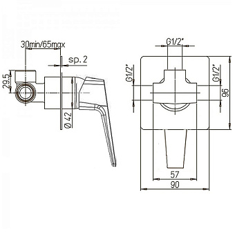 Смеситель для душа Paini Bari RTCR690 хром