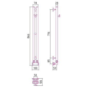 Полотенцесушитель СУНЕРЖА Нюанс EU50+ 00-0212-0840 хром