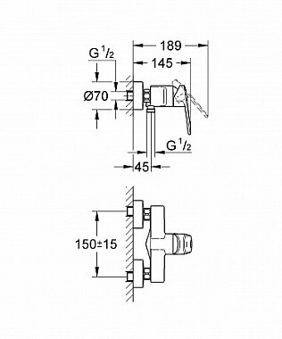 Смеситель для душа GROHE Europlus II 33577002 хром