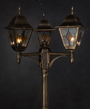 Светильник ландшафтный Arte Lamp BERLIN A1017PA-3BN 75Вт IP44 E27 золотой/чёрный