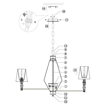 Люстра подвесная Maytoni Stein MOD038PL-08CH 40Вт 8 лампочек E14