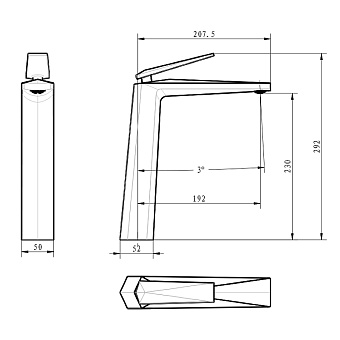 Смеситель для раковины Boheme Venturo 372 хром
