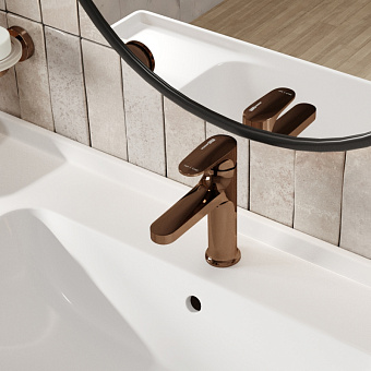 Смеситель для раковины WASSERKRAFT Asphe 7700 7703 розовое золото