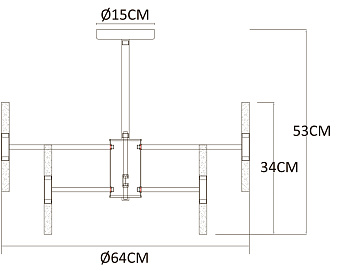 Люстра потолочная Arte Lamp RAMONA A7410PL-24PB 3Вт 24 лампочек G4